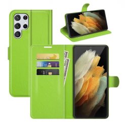 Peněženkové pouzdro Litchi limetkové – Samsung Galaxy S22 Ultra | Levné Kryty | Levné Kryty | Levné Kryty