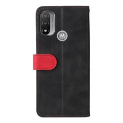 Peněženkové pouzdro Stitching černo-červené – Motorola Moto E20 / Moto E40 | Levné Kryty | Levné Kryty | Levné Kryty