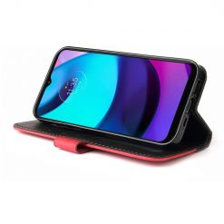 Peněženkové pouzdro Stitching černo-červené – Motorola Moto E20 / Moto E40 | Levné Kryty | Levné Kryty | Levné Kryty