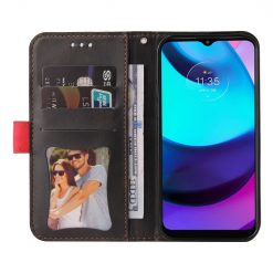 Peněženkové pouzdro Stitching černo-červené – Motorola Moto E20 / Moto E40 | Levné Kryty | Levné Kryty | Levné Kryty