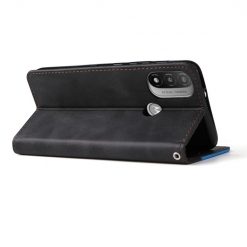Peněženkové pouzdro Stitching černo-modré – Motorola Moto E20 / Moto E40 | Levné Kryty | Levné Kryty | Levné Kryty