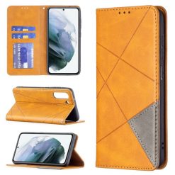Knížkové pouzdro Rhombus žluté – Samsung Galaxy S21 FE | Levné Kryty | Levné Kryty | Levné Kryty