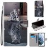Knížkové pouzdro Trendy Cross case Šedá kočka – Samsung Galaxy S21 FE | Levné Kryty | Levné Kryty | Levné Kryty