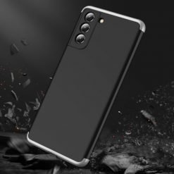 Ochranný kryt 360 Protection černo-stříbrný – Samsung Galaxy S21 FE | Levné Kryty | Levné Kryty | Levné Kryty