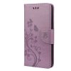Peněženkové pouzdro Embossing Pattern Motýl a květ hnědé – Samsung Galaxy S21 FE | Levné Kryty | Levné Kryty | Levné Kryty