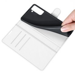 Peněženkové pouzdro Litchi bílé – Samsung Galaxy S21 FE | Levné Kryty | Levné Kryty | Levné Kryty