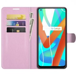 Peněženkové pouzdro Litchi bleděrůžové – Realme 8 5G | Levné Kryty | Levné Kryty | Levné Kryty