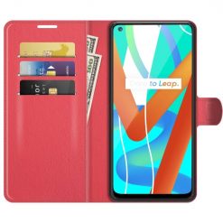 Peněženkové pouzdro Litchi červené – Realme 8 5G | Levné Kryty | Levné Kryty | Levné Kryty