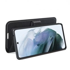 Peněženkové pouzdro Litchi černé – Samsung Galaxy S21 FE | Levné Kryty | Levné Kryty | Levné Kryty