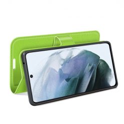 Peněženkové pouzdro Litchi limetkové – Samsung Galaxy S21 FE | Levné Kryty | Levné Kryty | Levné Kryty