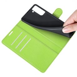 Peněženkové pouzdro Litchi limetkové – Samsung Galaxy S21 FE | Levné Kryty | Levné Kryty | Levné Kryty
