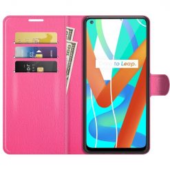 Peněženkové pouzdro Litchi růžové – Realme 8 5G | Levné Kryty | Levné Kryty | Levné Kryty