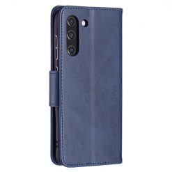Peněženkové pouzdro Retro Lambskin modré – Samsung Galaxy S21 FE | Levné Kryty | Levné Kryty | Levné Kryty