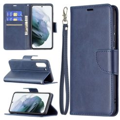 Peněženkové pouzdro Retro Lambskin modré – Samsung Galaxy S21 FE | Levné Kryty | Levné Kryty | Levné Kryty