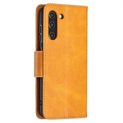 Peněženkové pouzdro Retro Lambskin žluté – Samsung Galaxy S21 FE | Levné Kryty | Levné Kryty | Levné Kryty