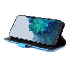 Peněženkové pouzdro Stitching černo-modré – Samsung Galaxy S21 FE | Levné Kryty | Levné Kryty | Levné Kryty