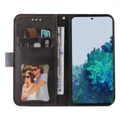Peněženkové pouzdro Stitching černo-šedé – Samsung Galaxy S21 FE | Levné Kryty | Levné Kryty | Levné Kryty