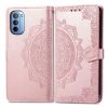 Peněženkové pouzdro Embossing Pattern Mandala Flower fialové – Motorola Moto G31 / G41 | Levné Kryty | Levné Kryty | Levné Kryty