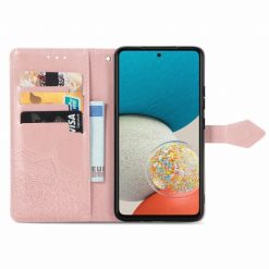 Peněženkové pouzdro Embossing Pattern Mandala Flower růžové – Samsung Galaxy A53 5G | Levné Kryty | Levné Kryty | Levné Kryty