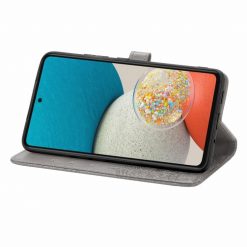 Peněženkové pouzdro Embossing Pattern Mandala Flower šedé – Samsung Galaxy A53 5G | Levné Kryty | Levné Kryty | Levné Kryty