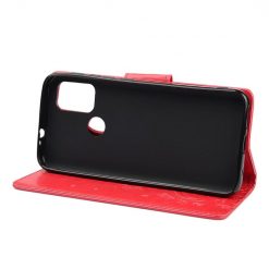 Peněženkové pouzdro Embossing Pattern Motyl a květ červené – Motorola Moto G30 / G10 | Levné Kryty | Levné Kryty | Levné Kryty