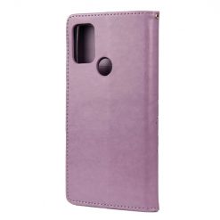 Peněženkové pouzdro Embossing Pattern Motyl a květ fialové – Motorola Moto G30 / G10 | Levné Kryty | Levné Kryty | Levné Kryty