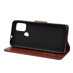 Peněženkové pouzdro Embossing Pattern Motyl a květ tmavěhnědé – Motorola Moto G30 / G10 | Levné Kryty | Levné Kryty | Levné Kryty