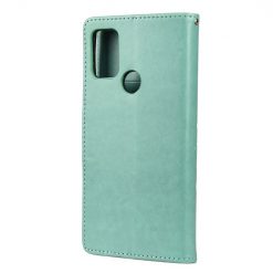 Peněženkové pouzdro Embossing Pattern Motyl a květ zelené – Motorola Moto G30 / G10 | Levné Kryty | Levné Kryty | Levné Kryty