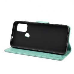 Peněženkové pouzdro Embossing Pattern Motyl a květ zelené – Motorola Moto G30 / G10 | Levné Kryty | Levné Kryty | Levné Kryty