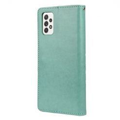 Peněženkové pouzdro Embossing Pattern Motyl a květ zelené – Samsung Galaxy A53 5G | Levné Kryty | Levné Kryty | Levné Kryty