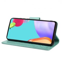 Peněženkové pouzdro Embossing Pattern Motyl a květ zelené – Samsung Galaxy A53 5G | Levné Kryty | Levné Kryty | Levné Kryty