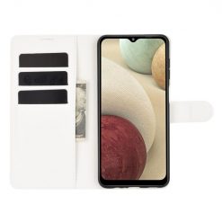 Peněženkové pouzdro Litchi bílé – Samsung Galaxy A12 / M12 | Levné Kryty | Levné Kryty | Levné Kryty