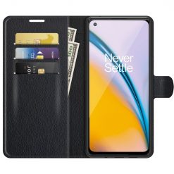 Peněženkové pouzdro Litchi černé – OnePlus Nord 2 5G | Levné Kryty | Levné Kryty | Levné Kryty