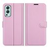 Peněženkové pouzdro Litchi tmavěrůžové – OnePlus Nord 2 5G | Levné Kryty | Levné Kryty | Levné Kryty