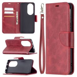 Peněženkové pouzdro Retro Lambskin červené – Huawei P50 Pro | Levné Kryty | Levné Kryty | Levné Kryty
