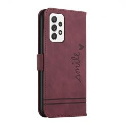 Peněženkové pouzdro Retro Smile bordové – Samsung Galaxy A53 5G | Levné Kryty | Levné Kryty | Levné Kryty