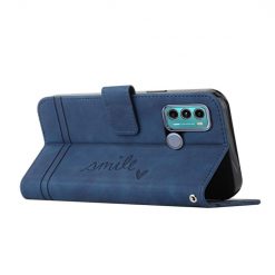 Peněženkové pouzdro Retro Smile modré – Motorola Moto G31 / G41 | Levné Kryty | Levné Kryty | Levné Kryty