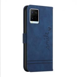 Peněženkové pouzdro Retro Smile modré – Vivo Y21 / Y21s / Y33s | Levné Kryty | Levné Kryty | Levné Kryty