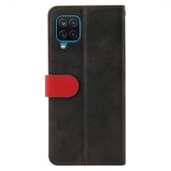 Peněženkové pouzdro Stitching černo-červené – Samsung Galaxy A12 / M12 | Levné Kryty | Levné Kryty | Levné Kryty