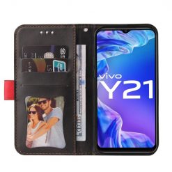 Peněženkové pouzdro Stitching černo-červené – Vivo Y21 / Y21s / Y33s | Levné Kryty | Levné Kryty | Levné Kryty
