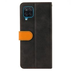 Peněženkové pouzdro Stitching černo-oranžové – Samsung Galaxy A12 / M12 | Levné Kryty | Levné Kryty | Levné Kryty