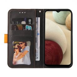 Peněženkové pouzdro Stitching černo-oranžové – Samsung Galaxy A12 / M12 | Levné Kryty | Levné Kryty | Levné Kryty