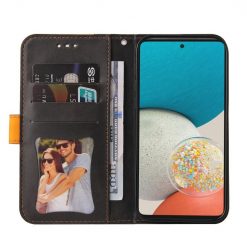 Peněženkové pouzdro Stitching černo-oranžové – Samsung Galaxy A53 5G | Levné Kryty | Levné Kryty | Levné Kryty