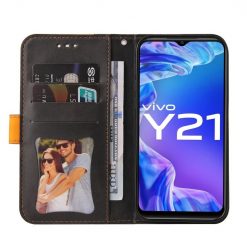 Peněženkové pouzdro Stitching černo-oranžové – Vivo Y21 / Y21s / Y33s | Levné Kryty | Levné Kryty | Levné Kryty