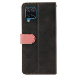 Peněženkové pouzdro Stitching černo-růžové – Samsung Galaxy A12 / M12 | Levné Kryty | Levné Kryty | Levné Kryty