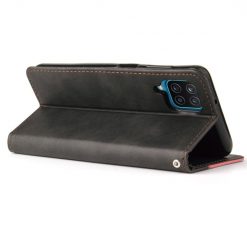 Peněženkové pouzdro Stitching černo-růžové – Samsung Galaxy A12 / M12 | Levné Kryty | Levné Kryty | Levné Kryty