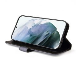 Peněženkové pouzdro Stitching černo-šedé – Samsung Galaxy S22 Ultra | Levné Kryty | Levné Kryty | Levné Kryty