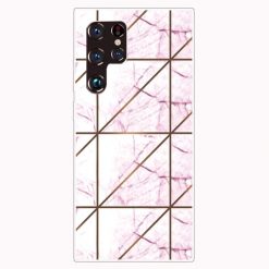 Zadní kryt Abstract Pattern Růžový mramor – Samsung Galaxy S22 Ultra