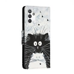 Knížkové pouzdro Trendy Cross case Černá a bílá kočka – Samsung Galaxy A13 (4G) | Levné Kryty | Levné Kryty | Levné Kryty