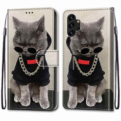 Knížkové pouzdro Trendy Cross case Cool kočka – Samsung Galaxy A13 (4G) | Levné Kryty | Levné Kryty | Levné Kryty